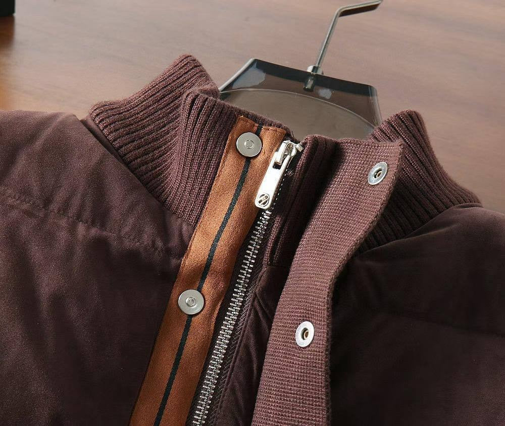 Quilted Knit Bomber Jacket – Espresso