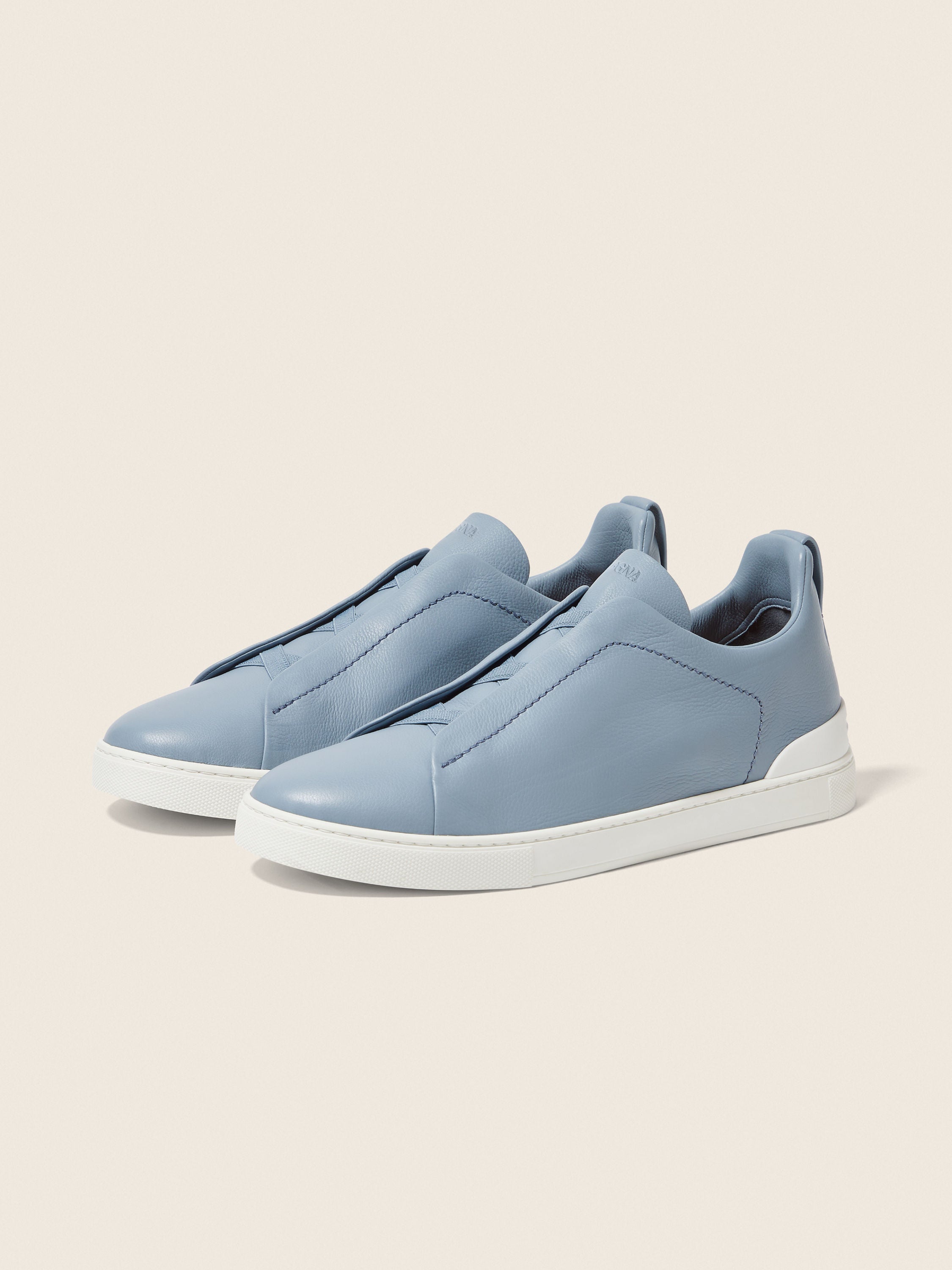 Triple Stitch SECONDSKIN Slip-On Sneakers – Light Blue | Asterley Court
