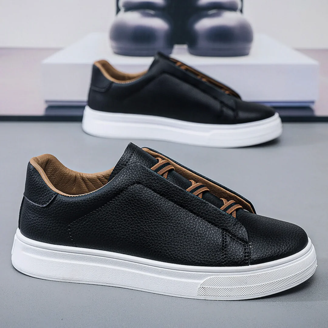 Ridgeway Leather Slip-On Sneakers - Black