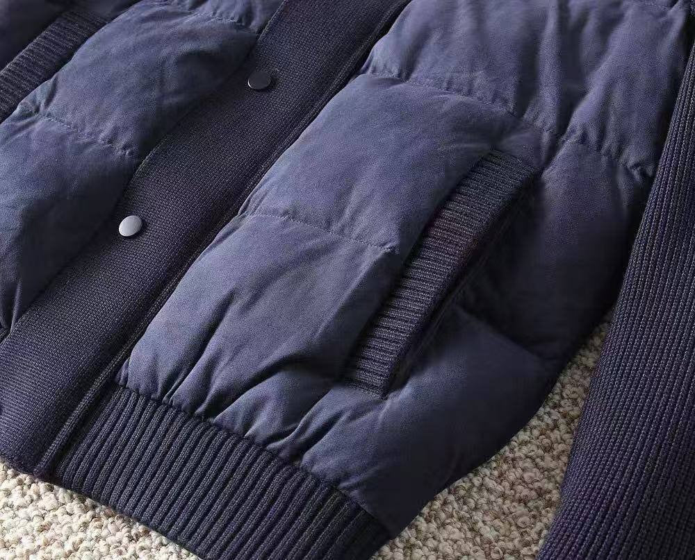 Quilted Knit Bomber Jacket – Midnight Navy