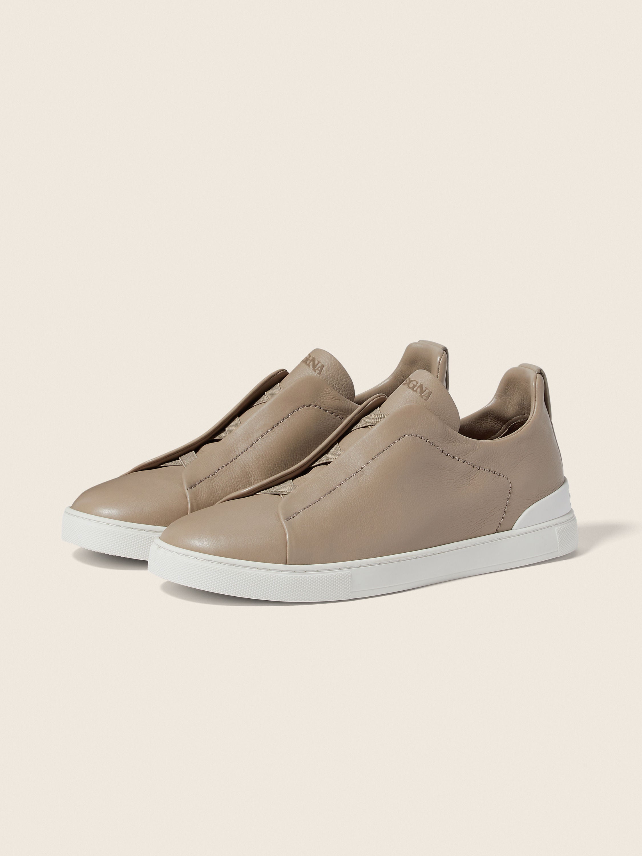 Triple Stitch SECONDSKIN Slip-On Sneakers – Light Taupe | Asterley Court