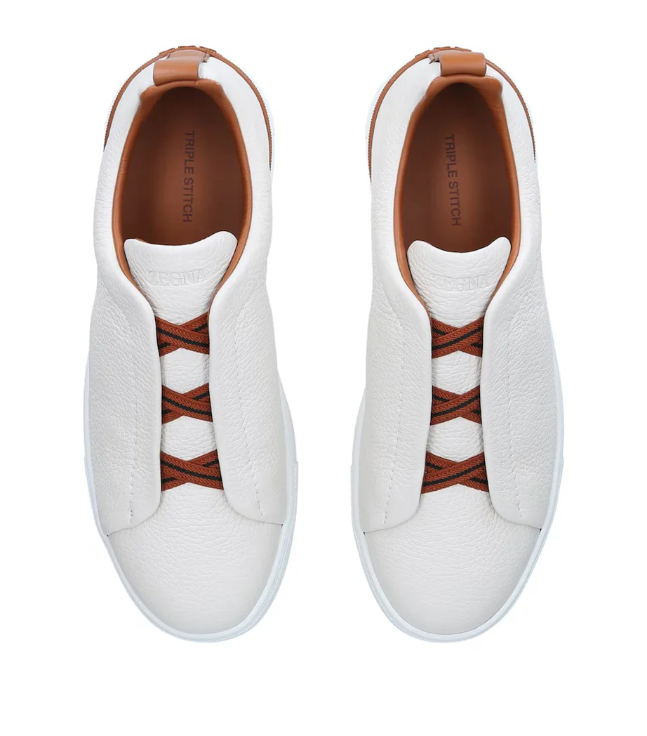 Triple Stitch Leather Sneakers | Asterley Court