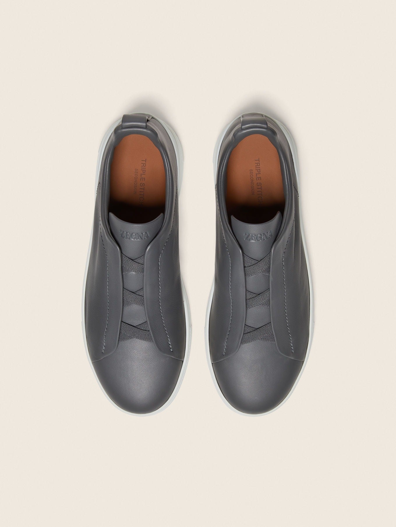 Triple Stitch SECONDSKIN Slip-On Sneakers – Dark Grey | Asterley Court