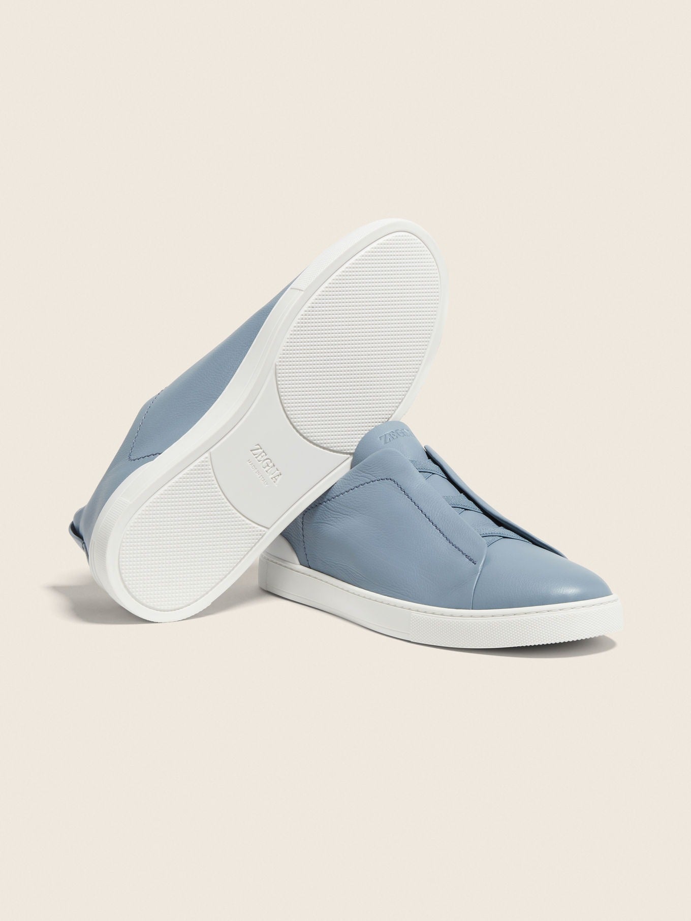 Triple Stitch SECONDSKIN Slip-On Sneakers – Light Blue | Asterley Court