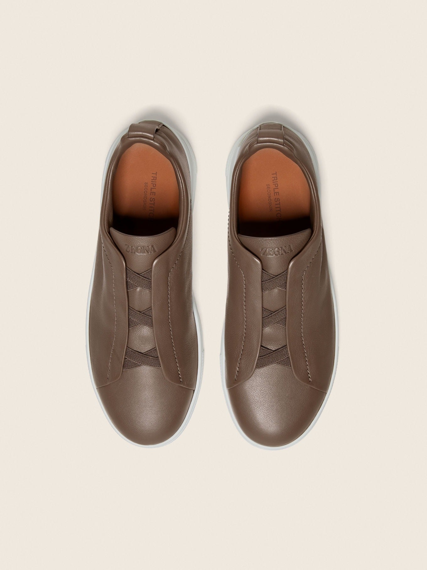 Triple Stitch SECONDSKIN Slip-On Sneakers – Brown | Asterley Court