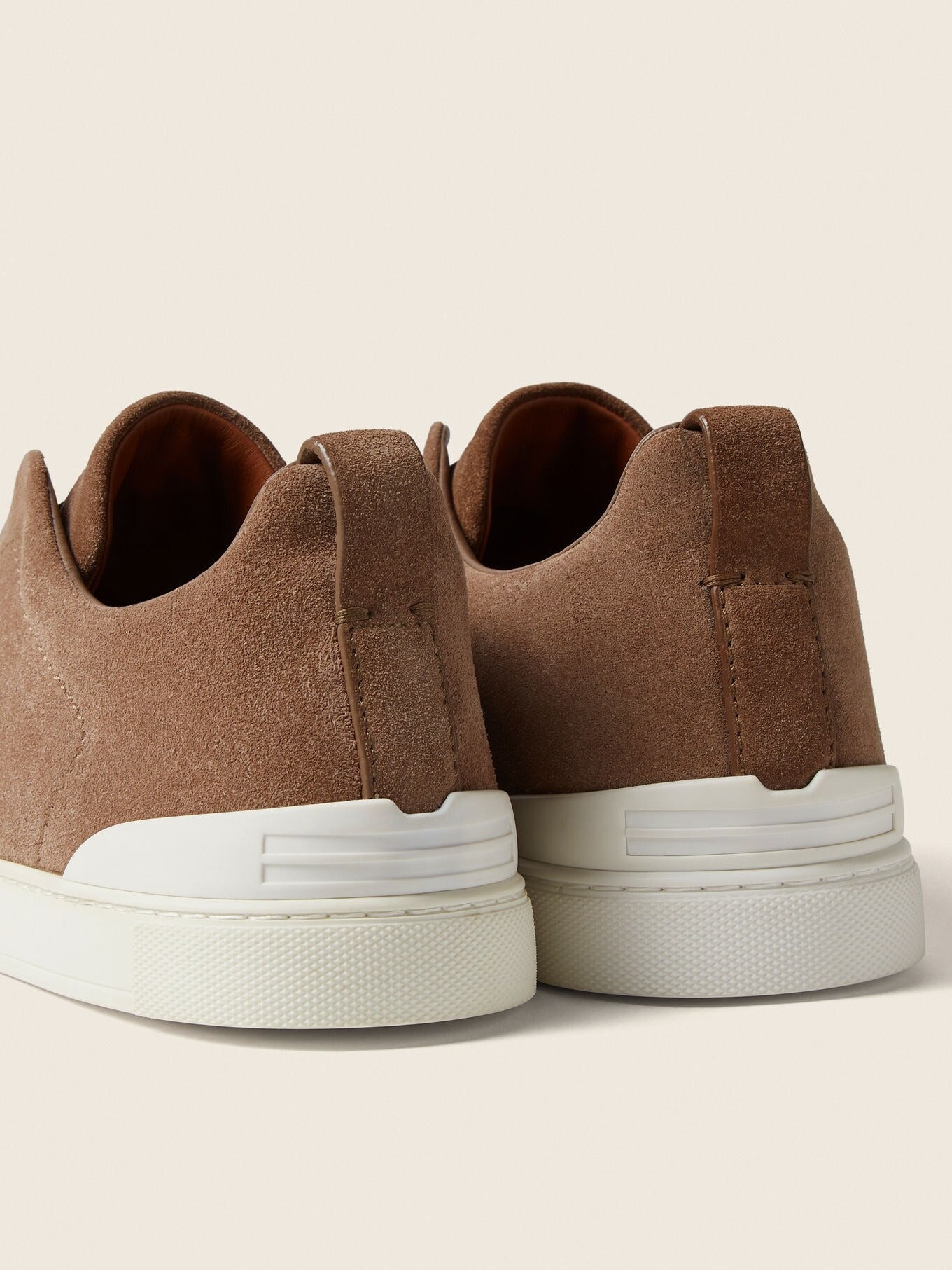 Triple Stitch Suede Slip-On Sneakers – Dark Beige | Asterley Court