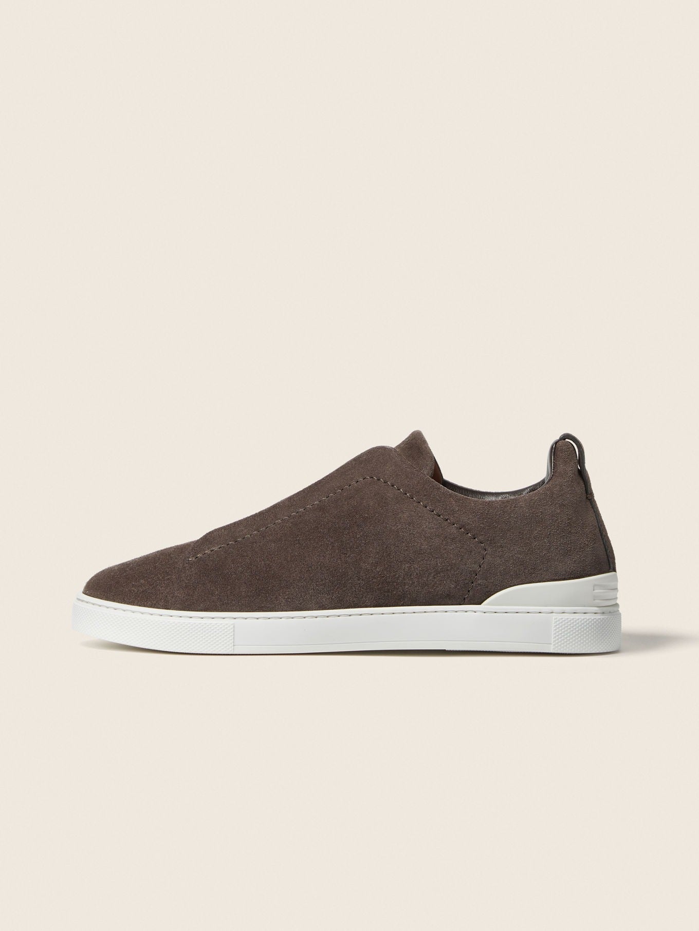 Triple Stitch Suede Slip-On Sneakers – Brown | Asterley Court