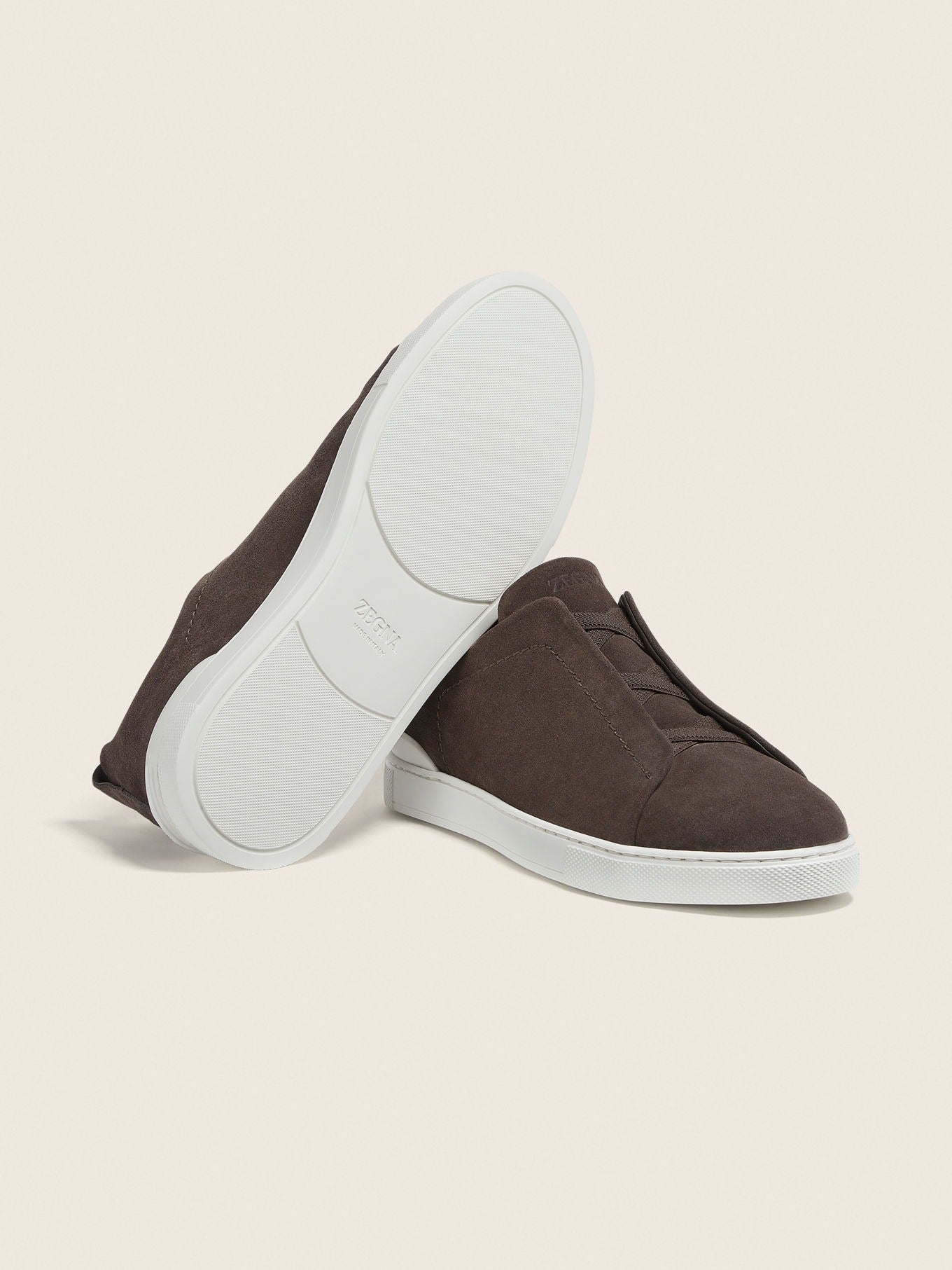 Triple Stitch Suede Slip-On Sneakers – Brown | Asterley Court