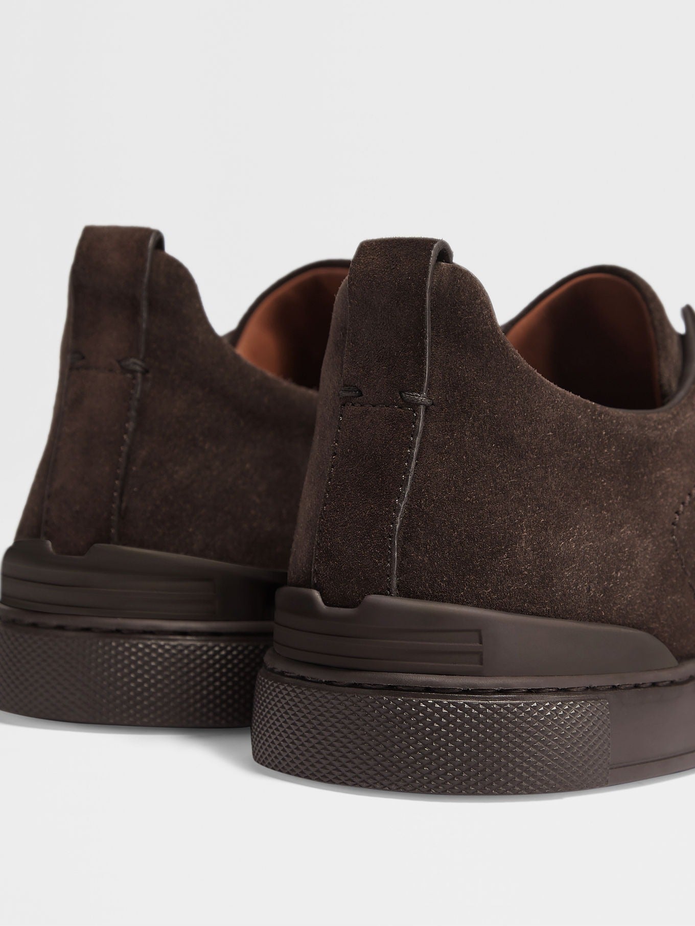 Triple Stitch Suede Slip-On Sneakers – Dark Brown | Asterley Court