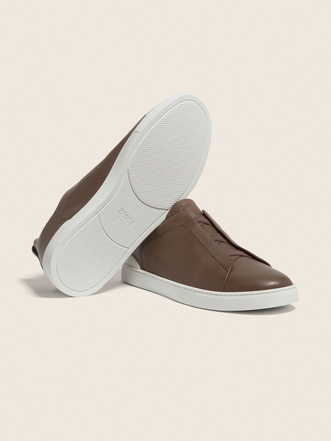 Triple Stitch SECONDSKIN Slip-On Sneakers – Brown | Asterley Court