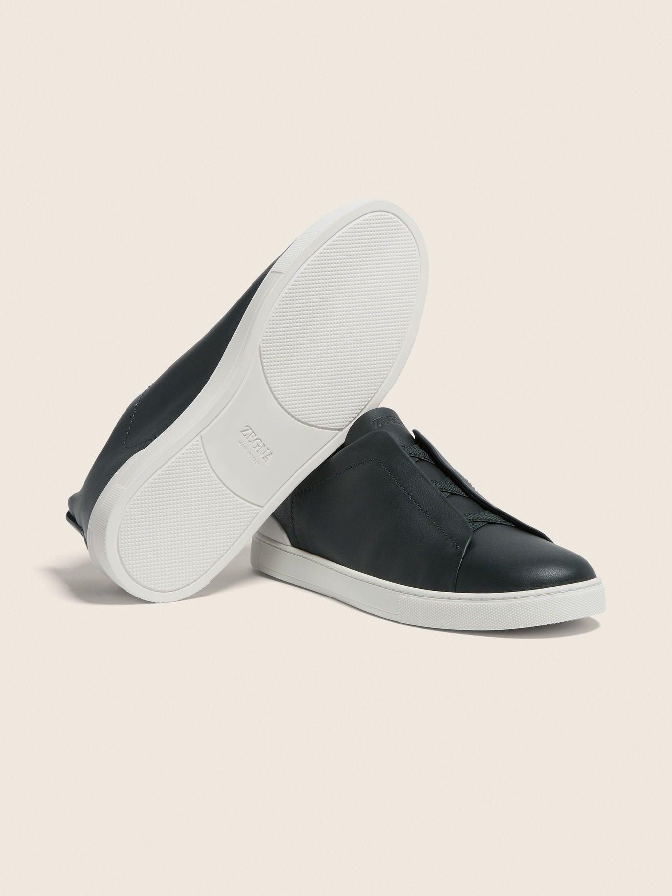 Triple Stitch SECONDSKIN Slip-On Sneakers – Dark Green | Asterley Court