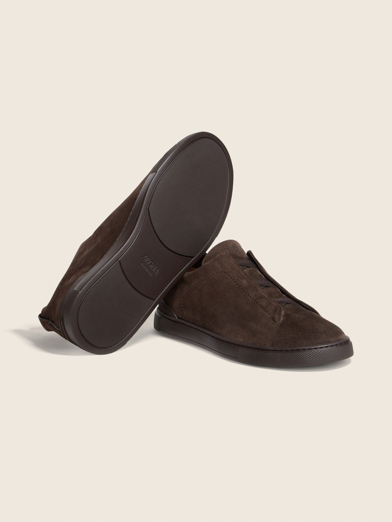 Triple Stitch Suede Slip-On Sneakers – Dark Brown | Asterley Court