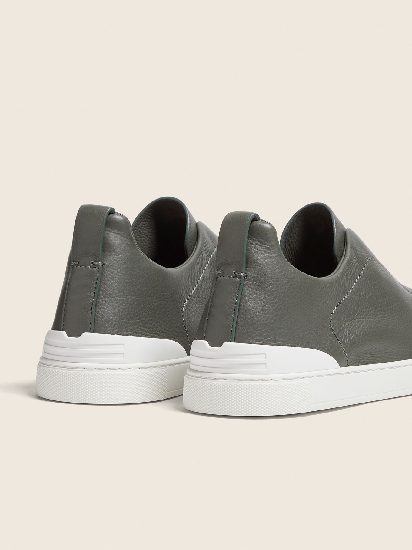 Triple Stitch SECONDSKIN Slip-On Sneakers – Olive Green | Asterley Court