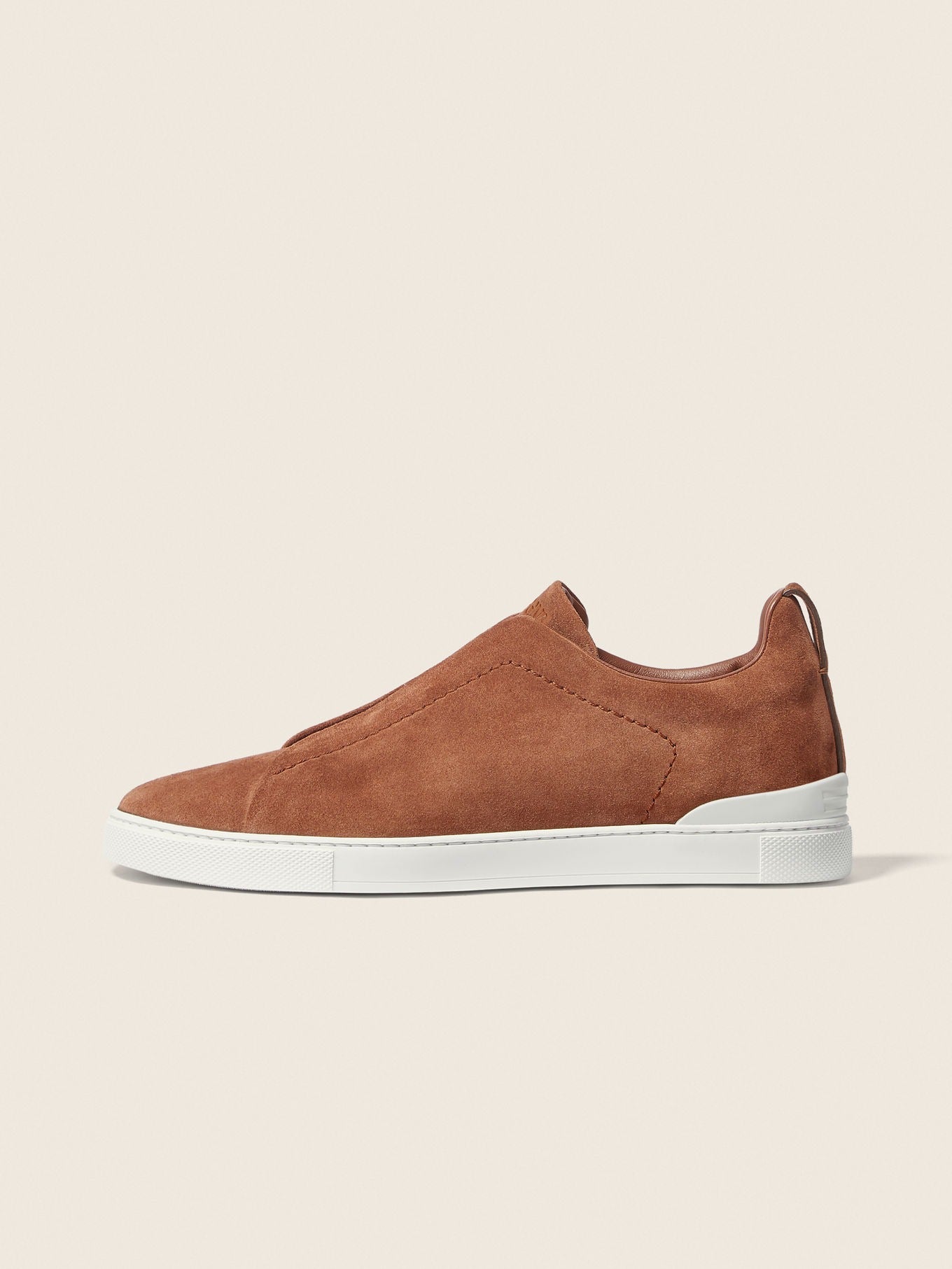 Triple Stitch Suede Slip-On Sneakers – Tobacco | Asterley Court