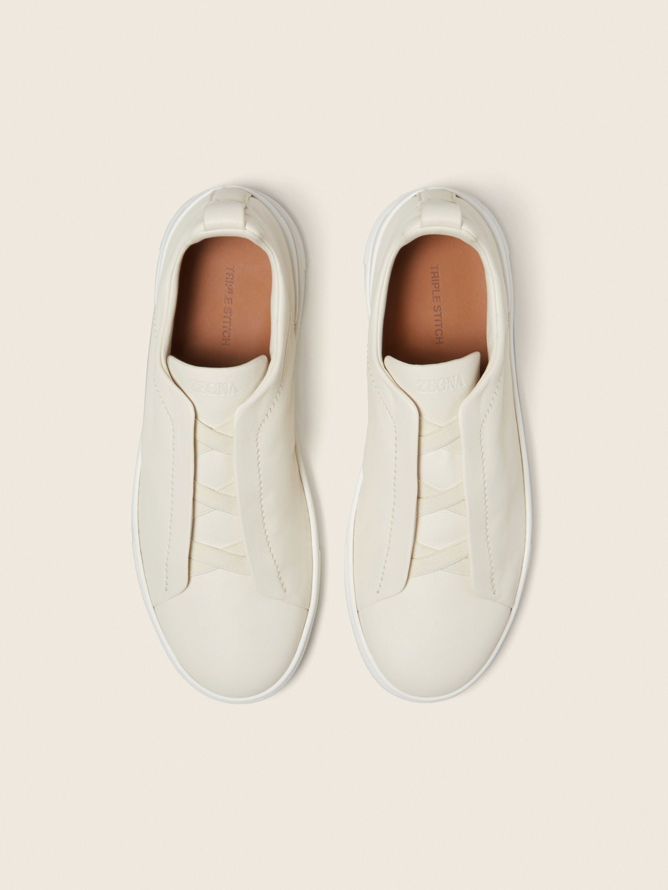 Triple Stitch SECONDSKIN Slip-On Sneakers – White | Asterley Court