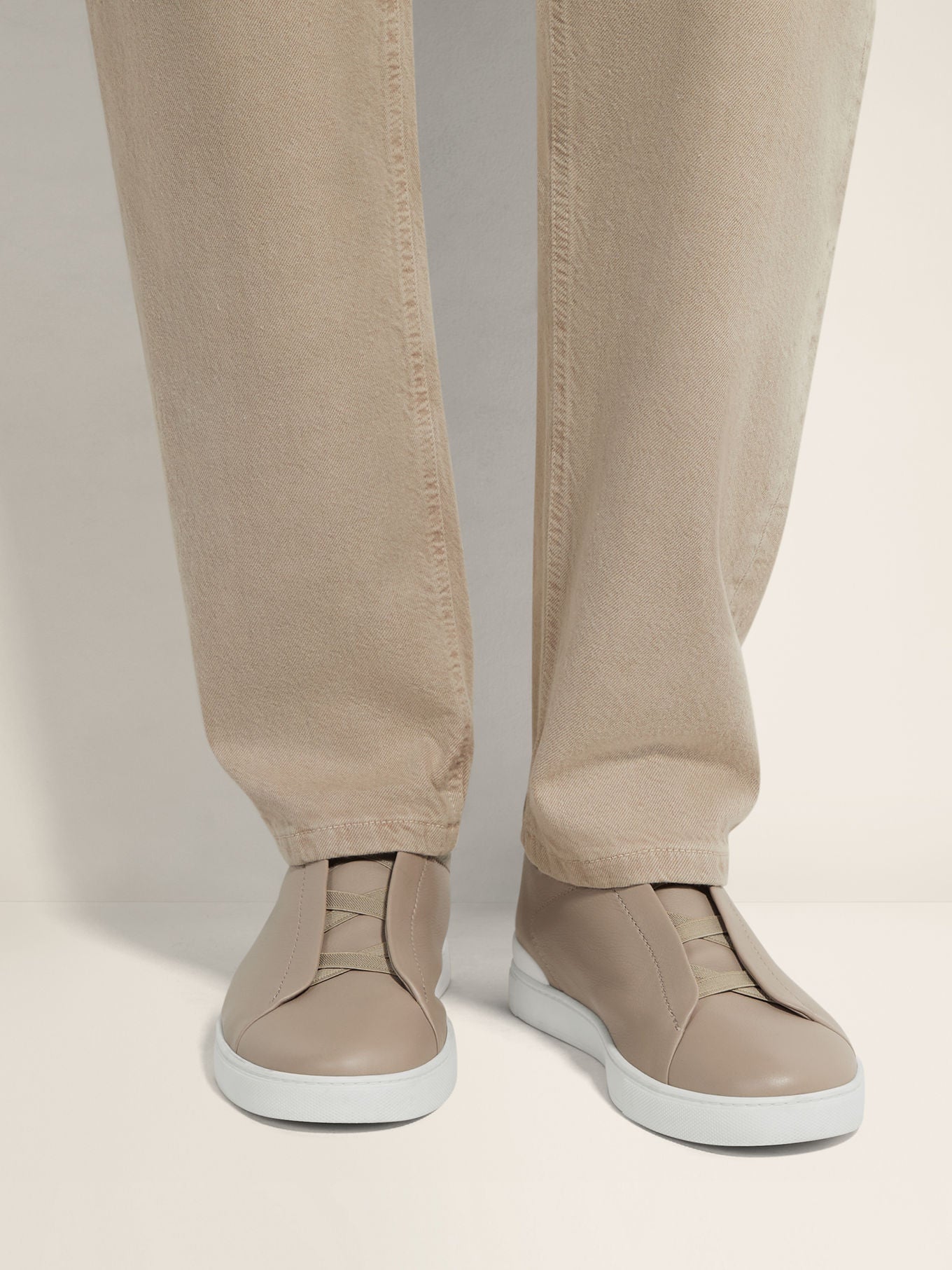 Triple Stitch SECONDSKIN Slip-On Sneakers – Light Taupe | Asterley Court