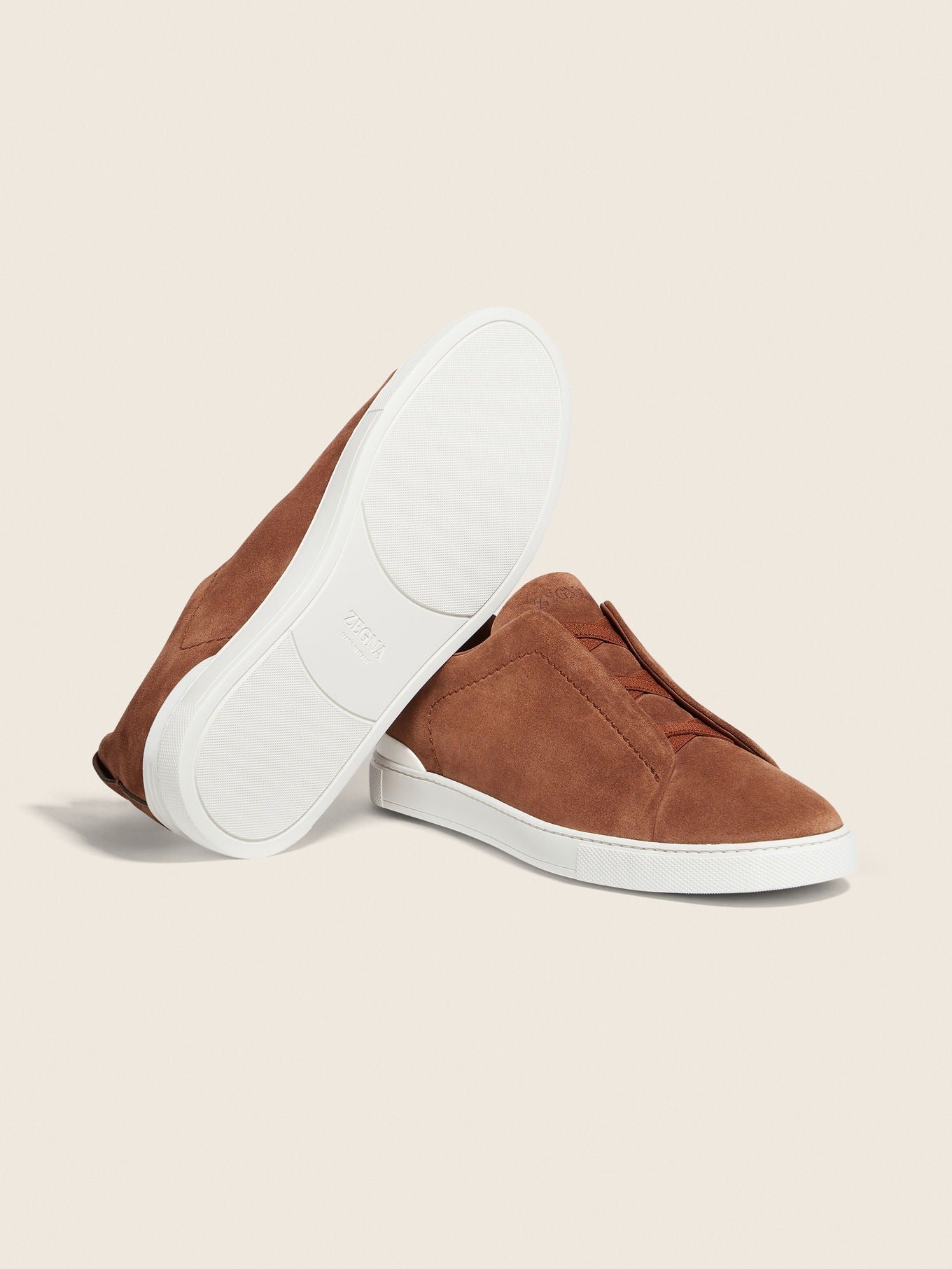 Triple Stitch Suede Slip-On Sneakers – Tobacco | Asterley Court