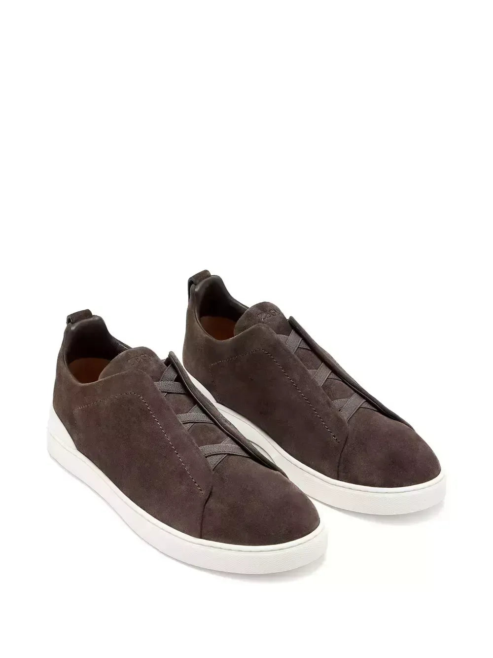 Triple Stitch Suede Sneakers – Dark Brown | Asterley Court