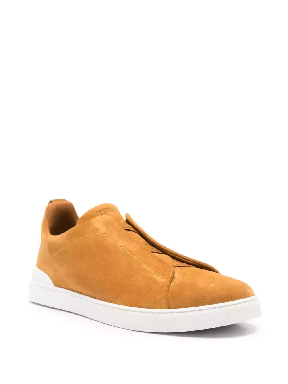 Triple Stitch Suede Sneakers – Mustard | Asterley Court